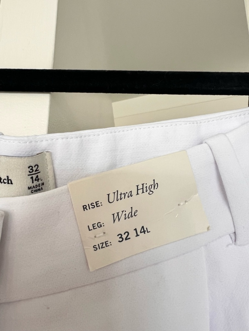 NWT Abercrombie & Fitch Sloane Tailored Wide Leg Pant- White- 32/14 LONG - Picture 5 of 15